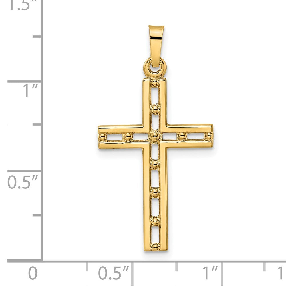14k Gold Polished Solid Cross Pendant Necklace Z1774
