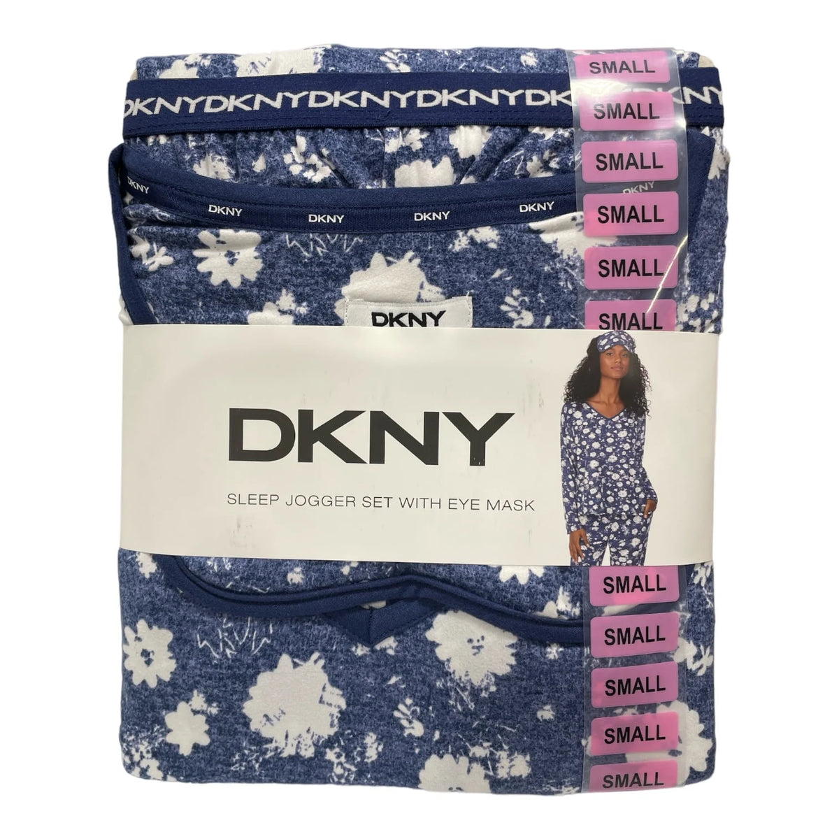 Navy Heather Floral 3-Piece Lounge Set with Eye Mask A74631