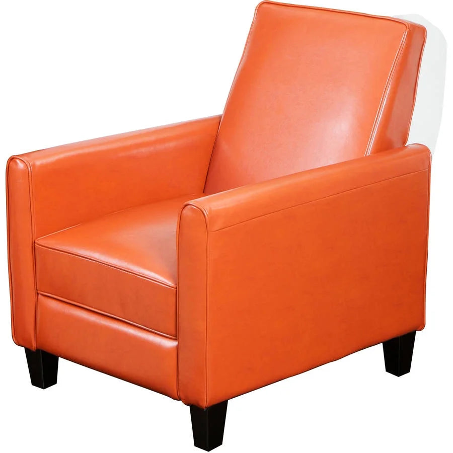 Orange Bonded Leather Push Back Recliner K2676