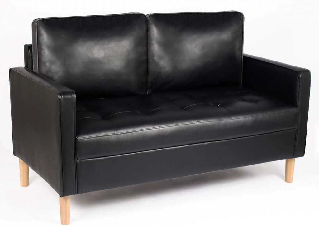 Mid-Century Faux Leather Loveseat Sofa G1901