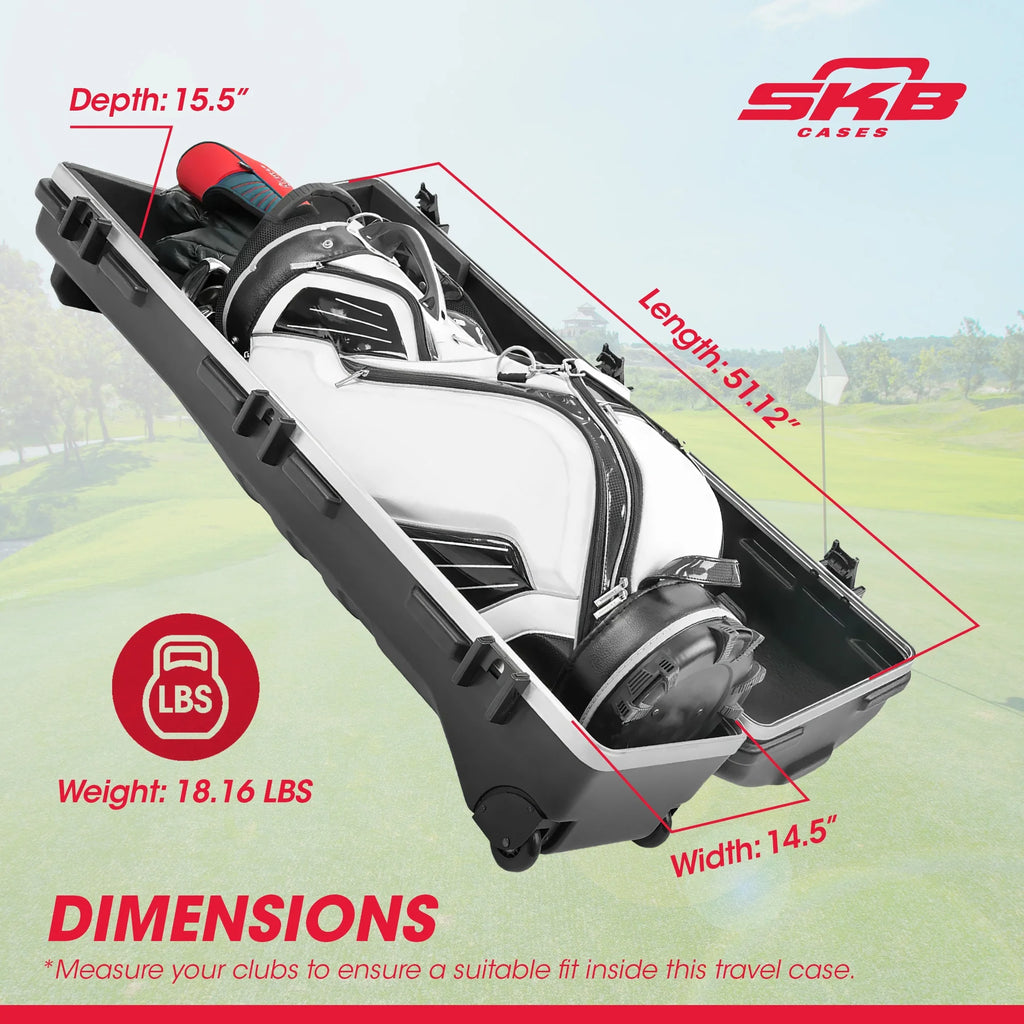 Wheeled Hard Plastic Golf Travel Case Z959