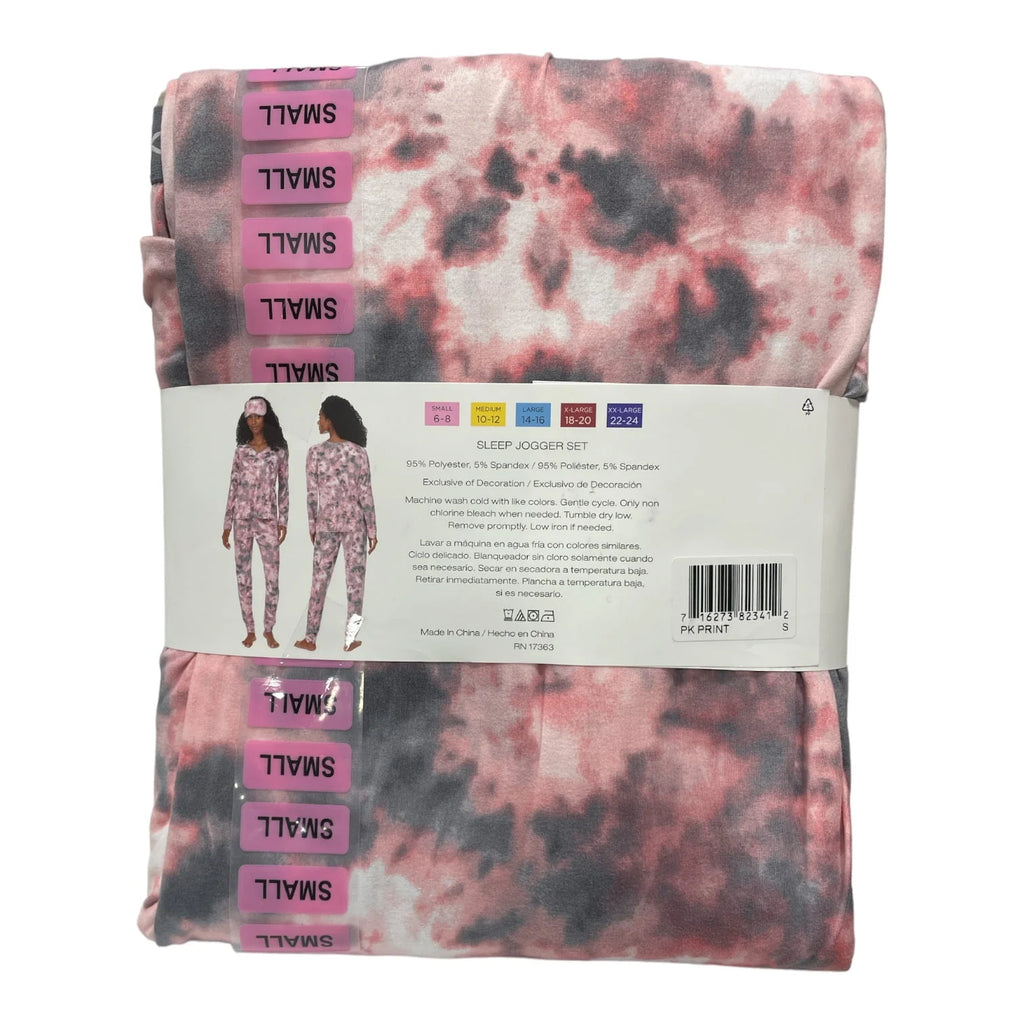 Navy Heather Floral 3-Piece Lounge Set with Eye Mask A74631