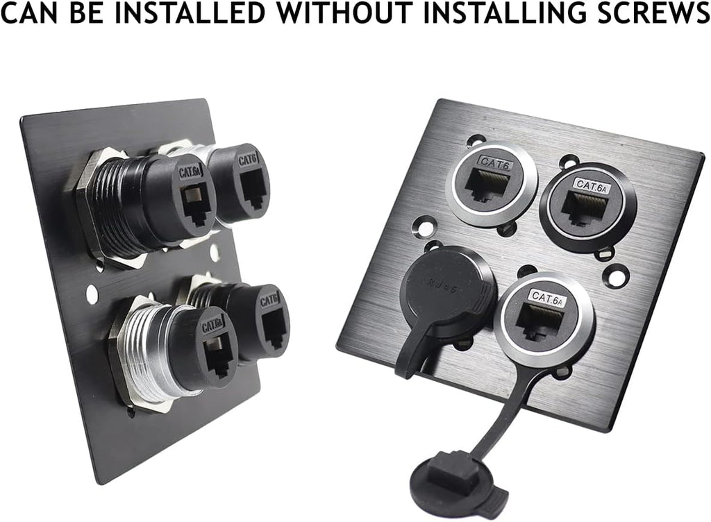 2 Pack RJ45 Panel Mount Coupler, CAT6 Female to Female Bulkhead Adapter L6191