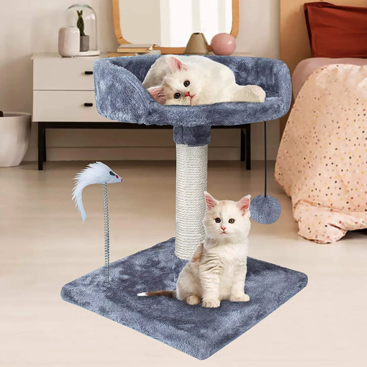 17" Cat Tree Climb Tower with Condo and Perches Gray R104