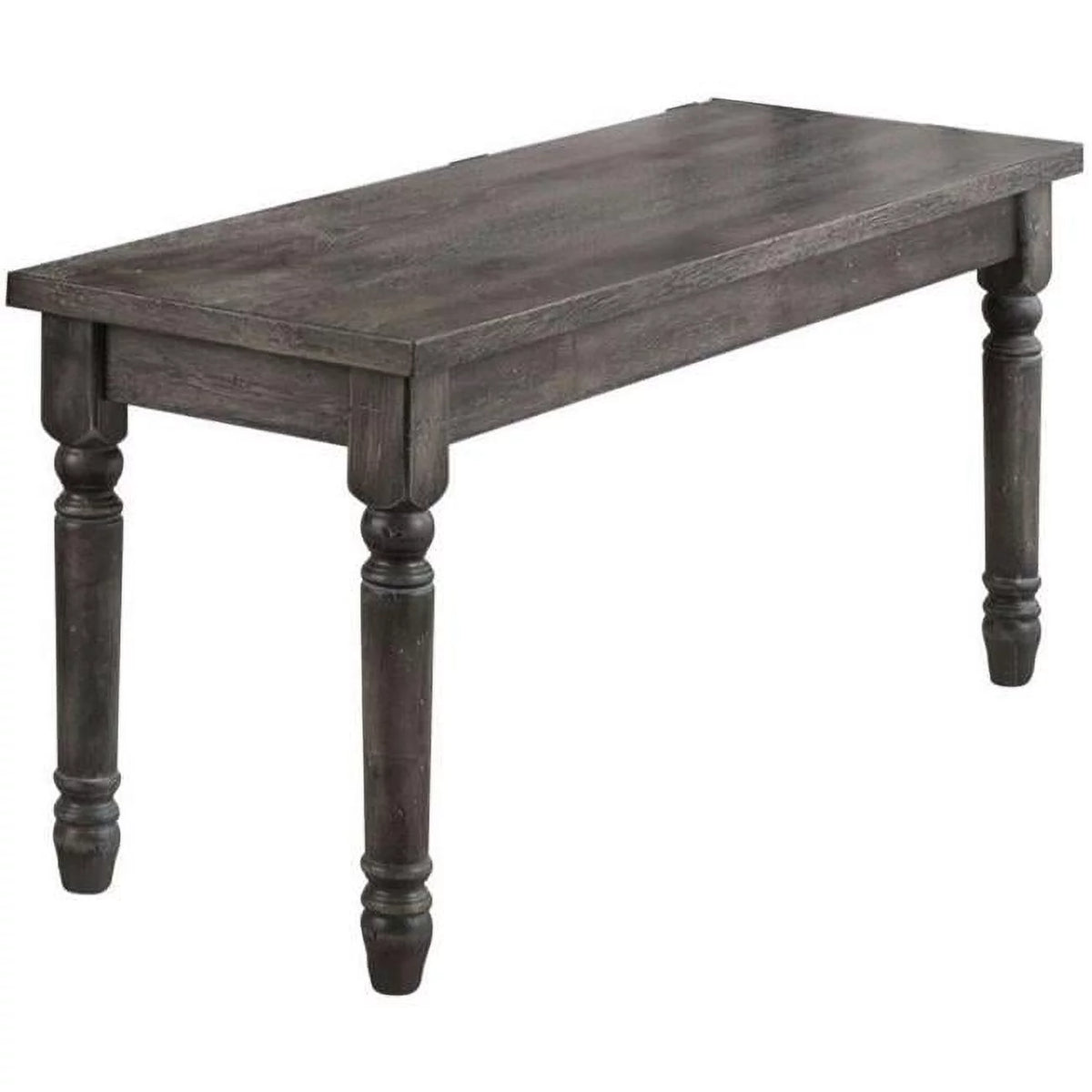 Gray Wood Bench with Turned Legs Z4148