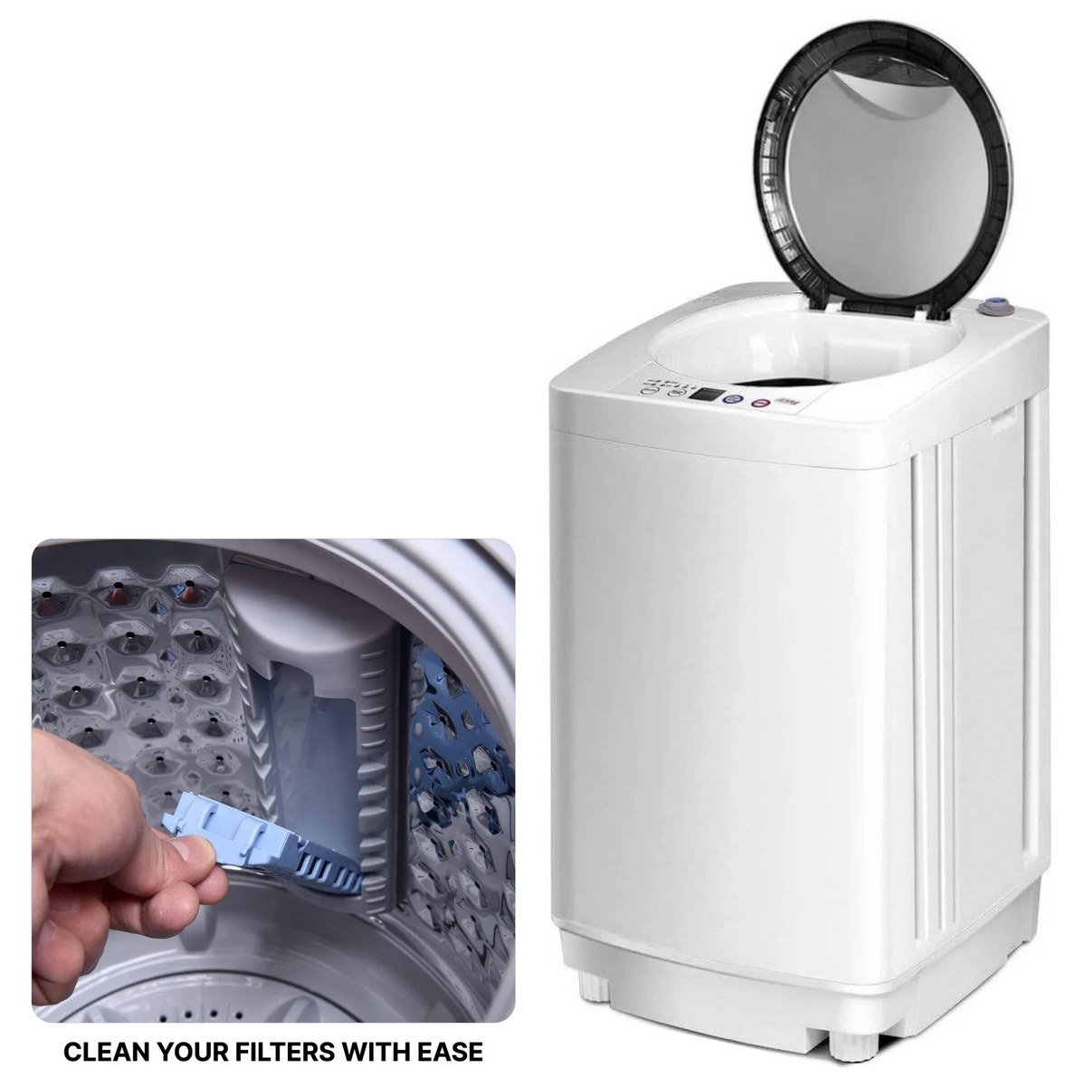 1.34 Cu Ft Portable Full Automatic Washer Spinner Combo Y769