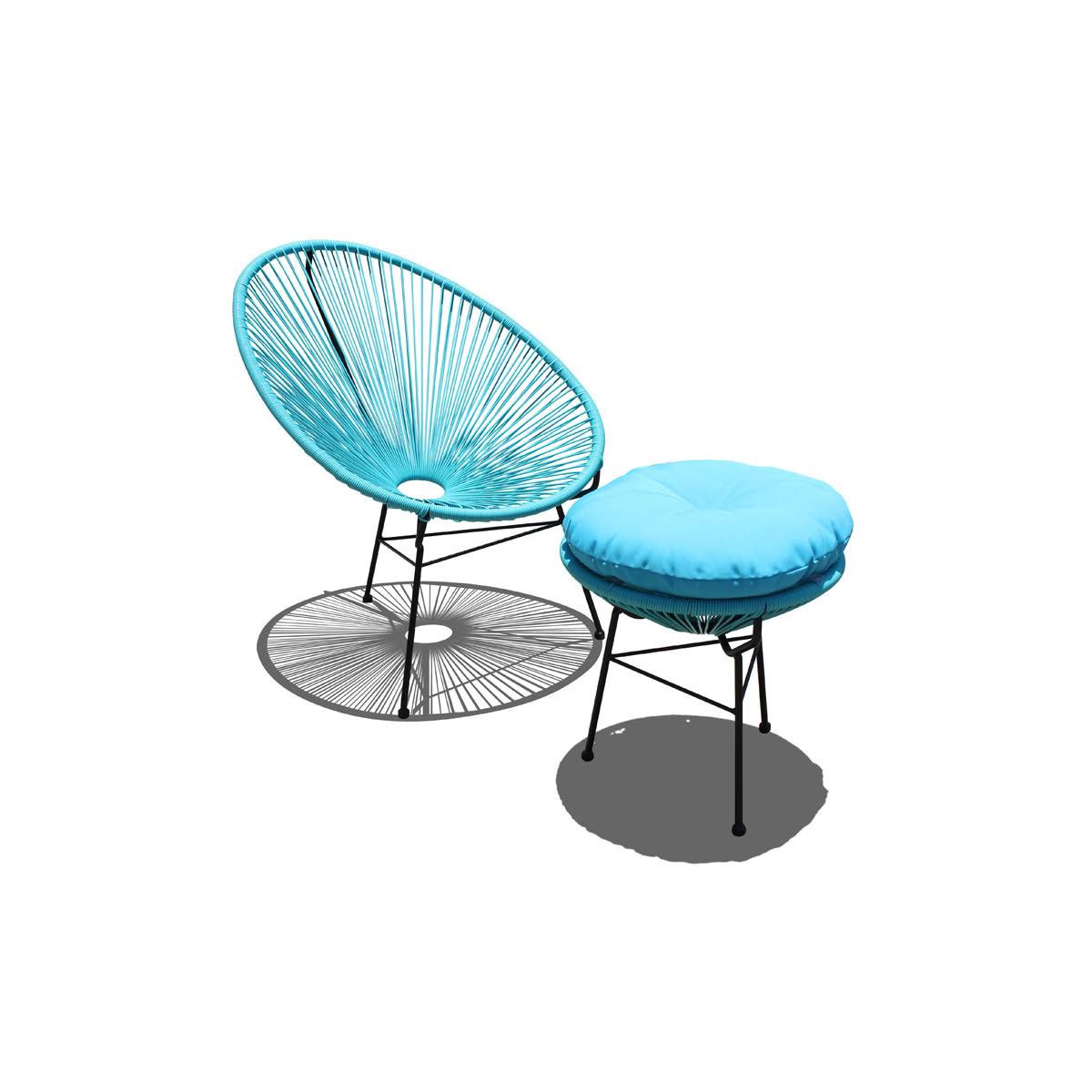 Jet Black 3-Piece Chat Set B444956