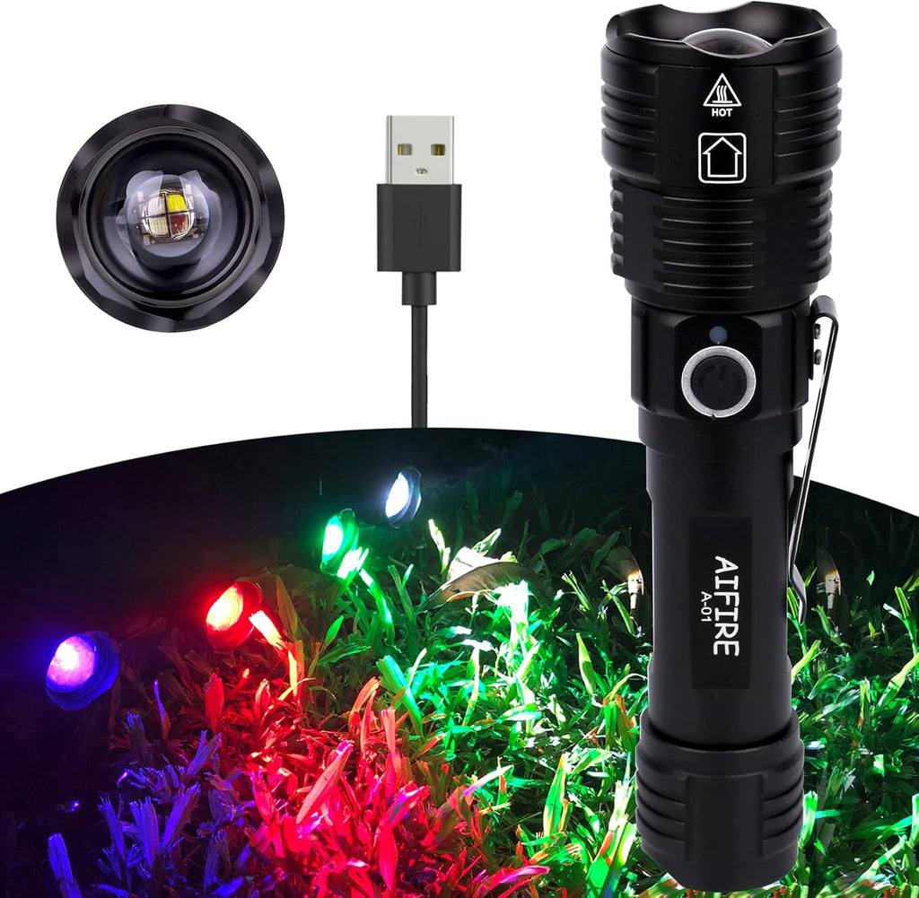 Rechargeable 4 Color in 1 Tactical Flashlight C3845
