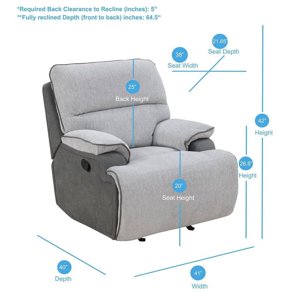 Light Gray Fabric Recliner Chair J272984
