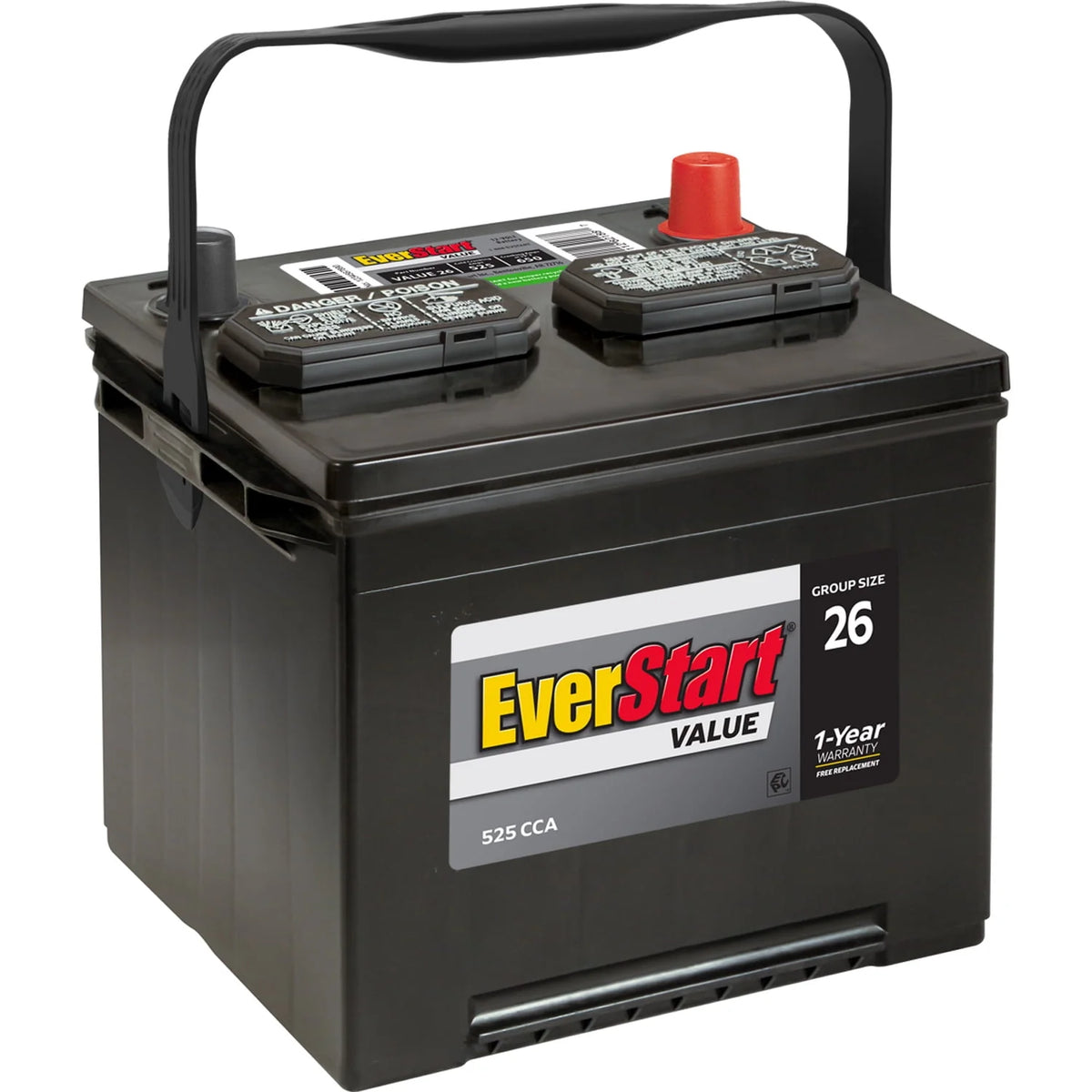 Lead Acid Automotive Battery Group Size 26 12 Volt 525 CCA S755420