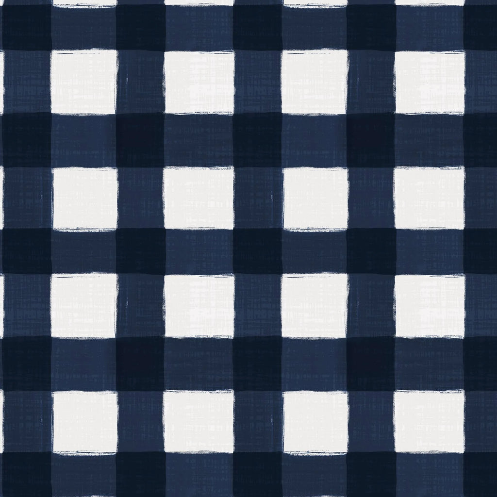 California King Blue Plaid Headboard X922