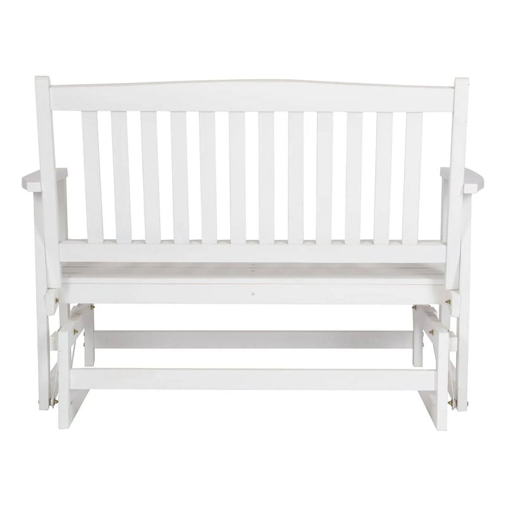 White Hardwood Outdoor Glider Loveseat R627