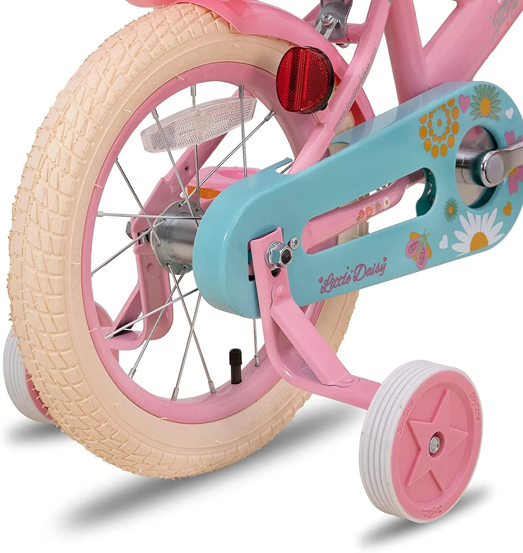12 Inch Kids Bike with Training Wheels and Basket Pink A723517