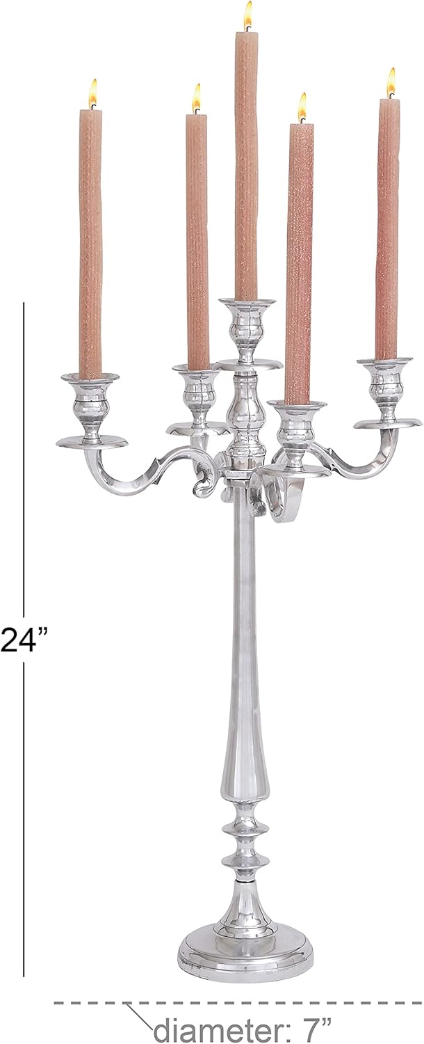 Aluminum Candelabra Holds 5 Candles Y258214
