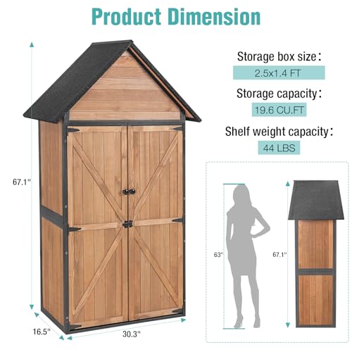 Outdoor Storage Shed with Adjustable Shelves D961