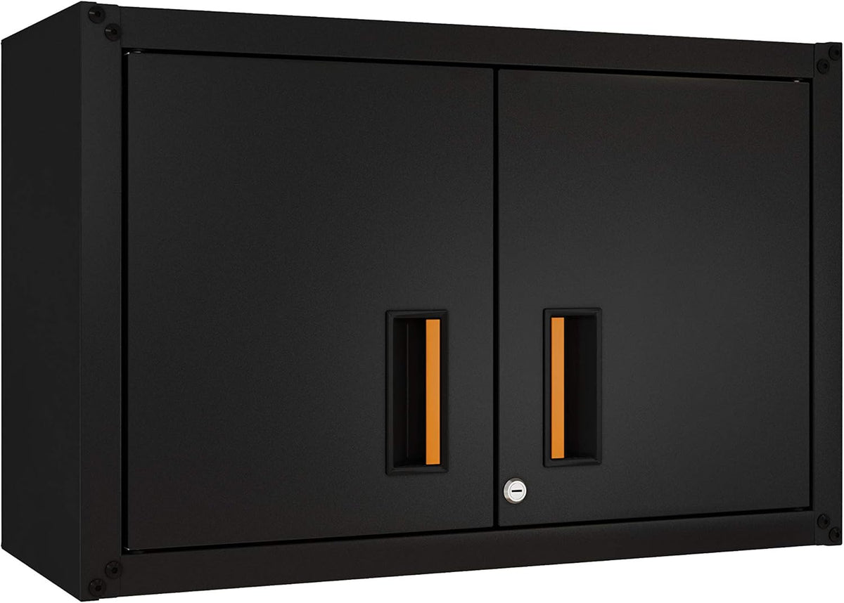Steel Wall Cabinet 2 Doors Black B86117