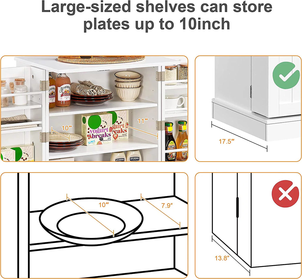 White Cabinet with Door and Adjustable Shelves P81184