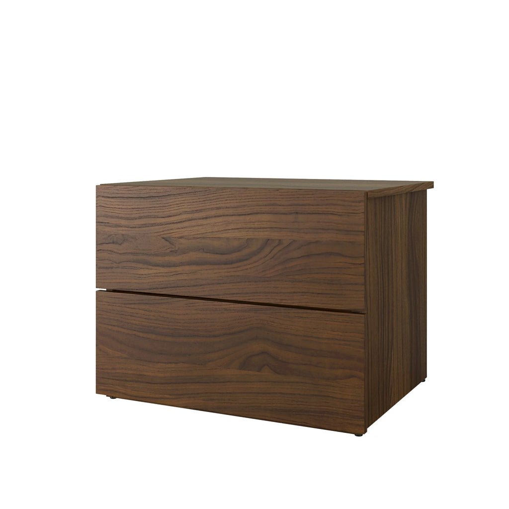 4 Piece Queen Size Walnut and White Bedroom Set J946