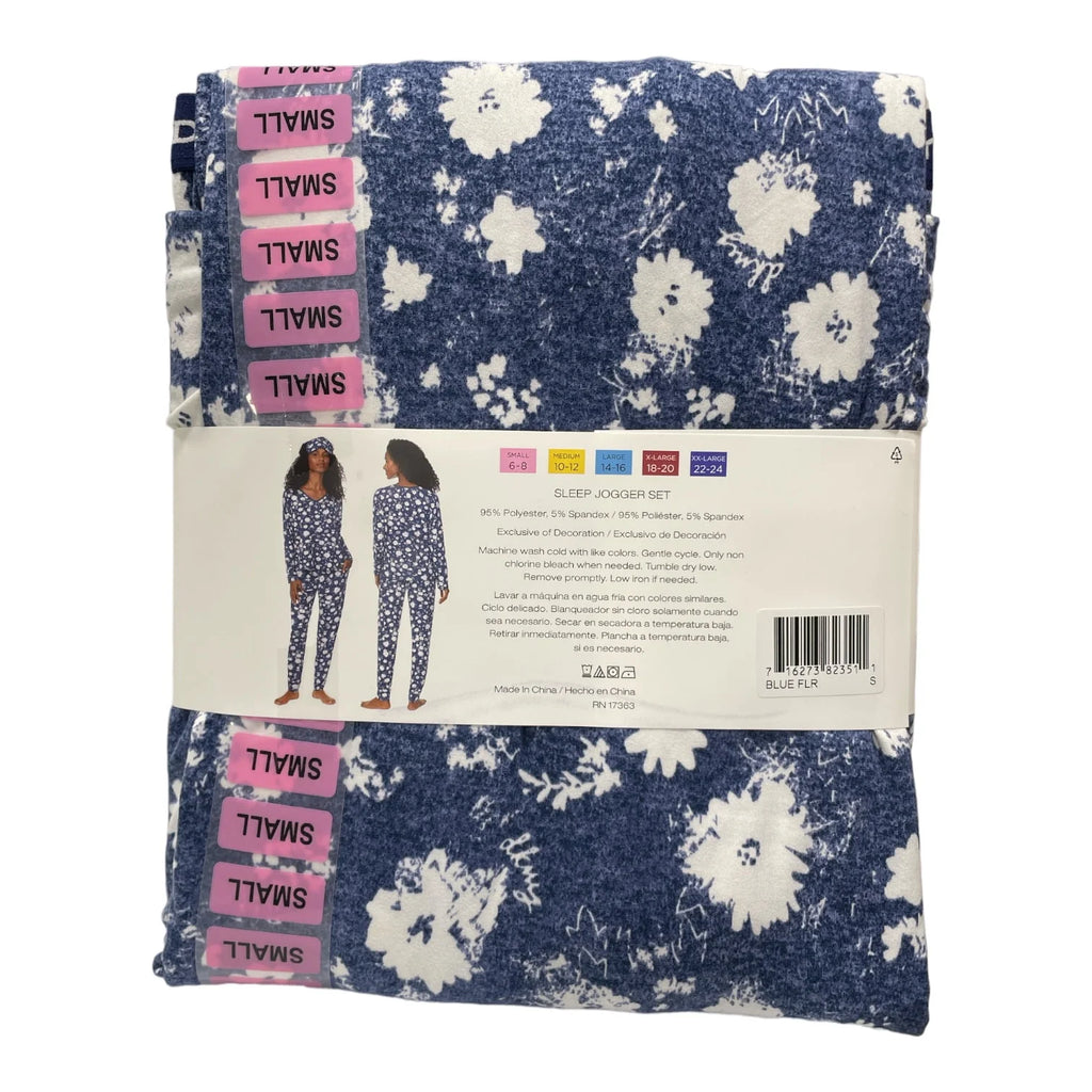 Navy Heather Floral 3-Piece Lounge Set with Eye Mask A74631