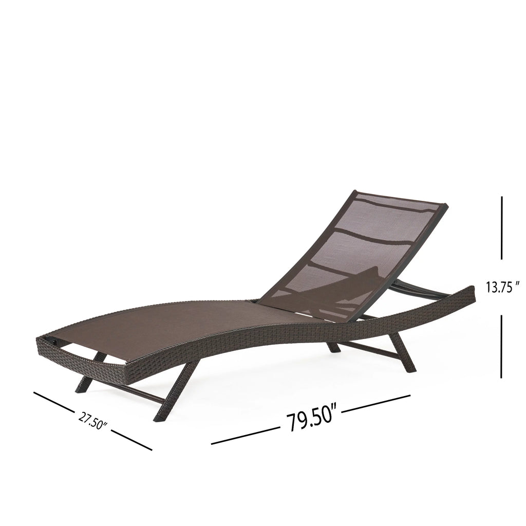 Brown Textilene Chaise Lounge set of 2 V766883