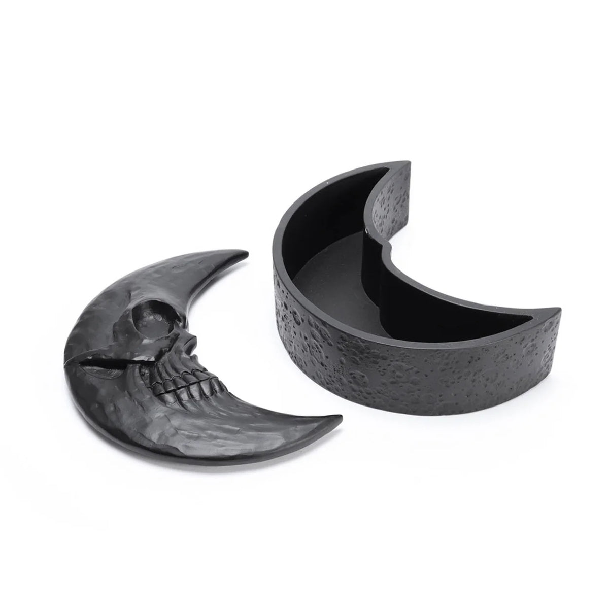 Matte Black Resin Skull Moon Box E157121