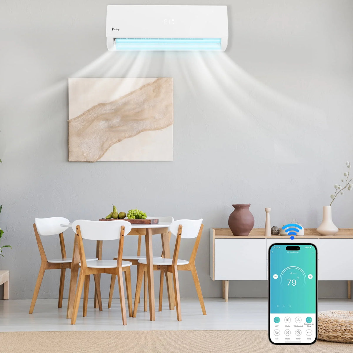 9000 BTU Wifi Enabled Mini Split Air Conditioner & Heater D86683