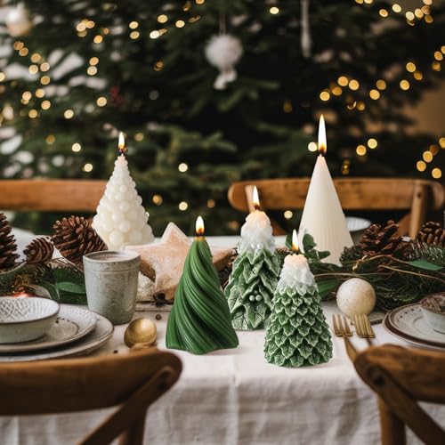 5 Pcs Christmas Tree Shaped Scented Soy Candles K47471