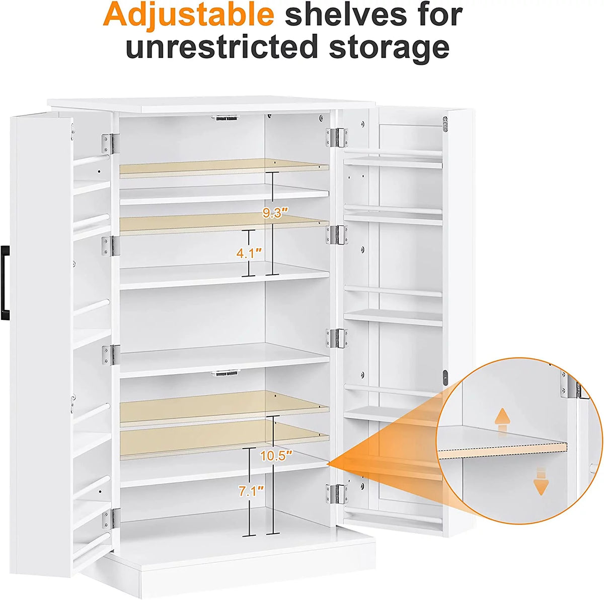 White Cabinet with Door and Adjustable Shelves P81184