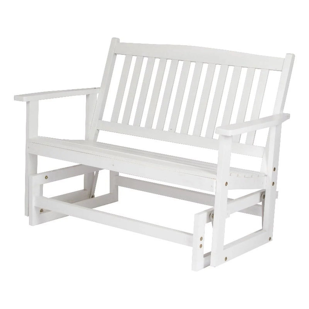 White Hardwood Outdoor Glider Loveseat R627
