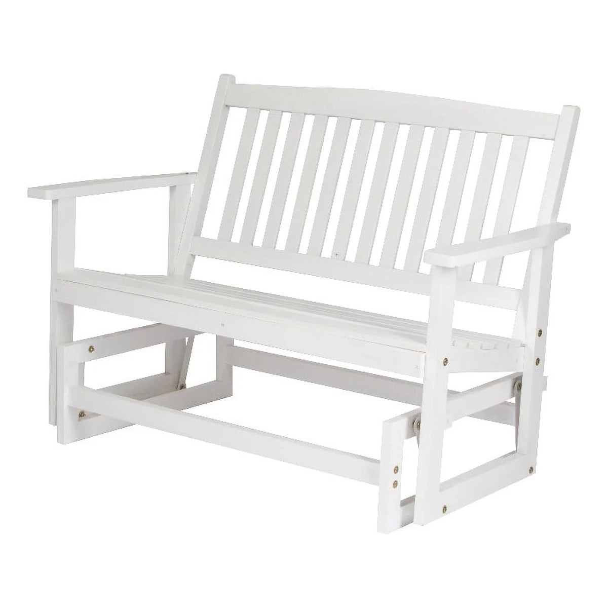 White Hardwood Outdoor Glider Loveseat R627