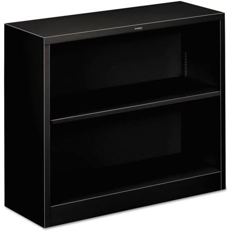 2 Shelf Metal Bookcase in Black C58211