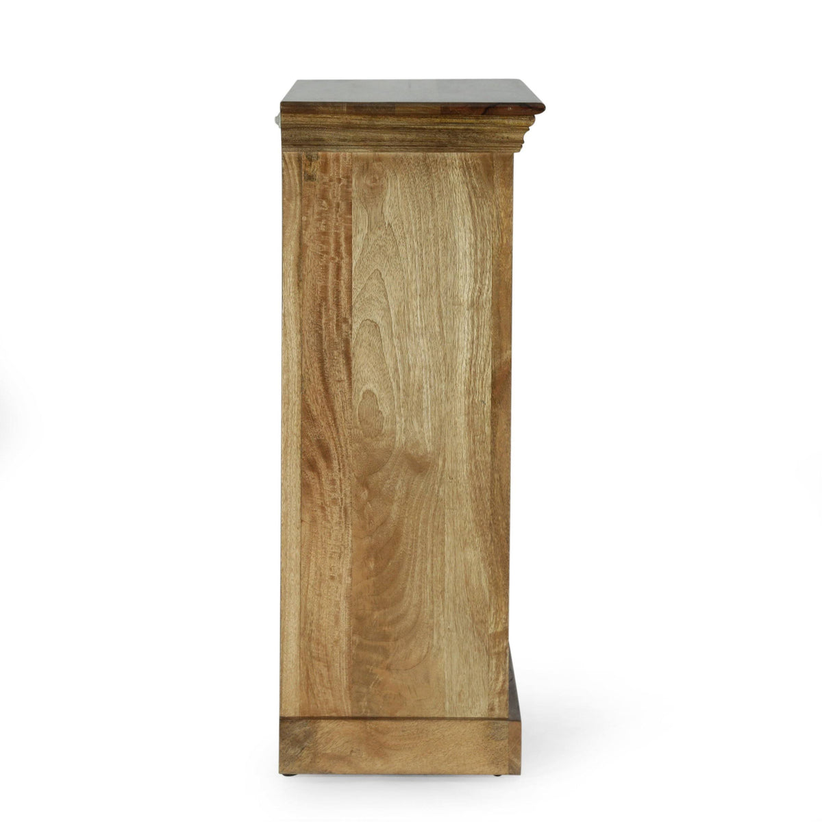 Walnut and Distressed White Mango Wood Bookcase Z9885