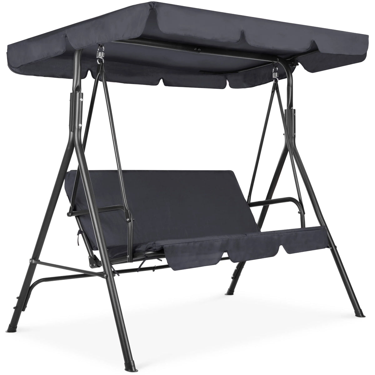 2-Person Convertible Canopy Swing Glider Lounge Chair with Removable Cushions Blue G4512