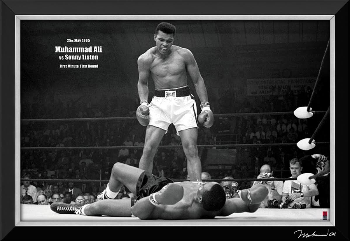 Muhammad Ali Vs Sonny Liston First Round Ko Framed Canvas P858858