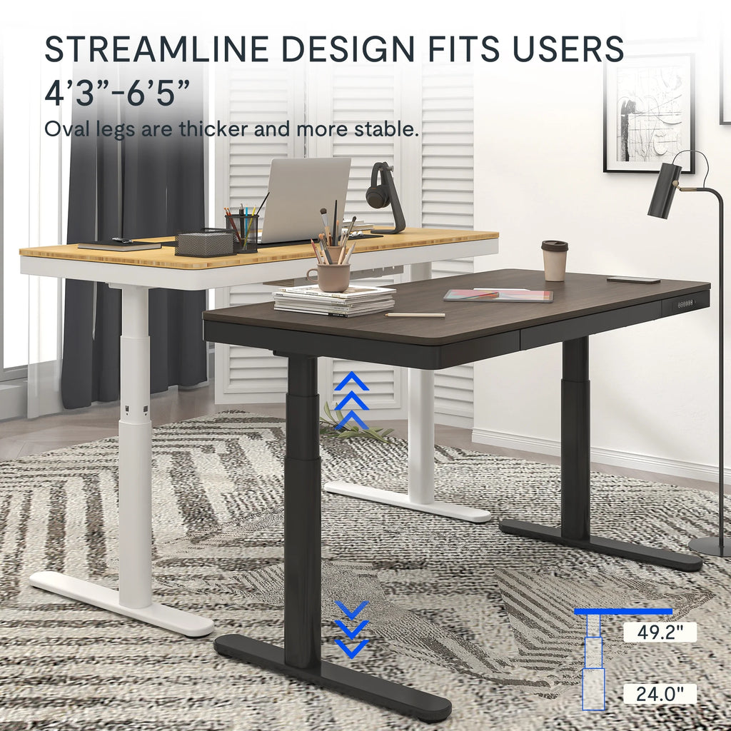 Dark Bamboo 55"x28" Standing Desk with Drawers K133106