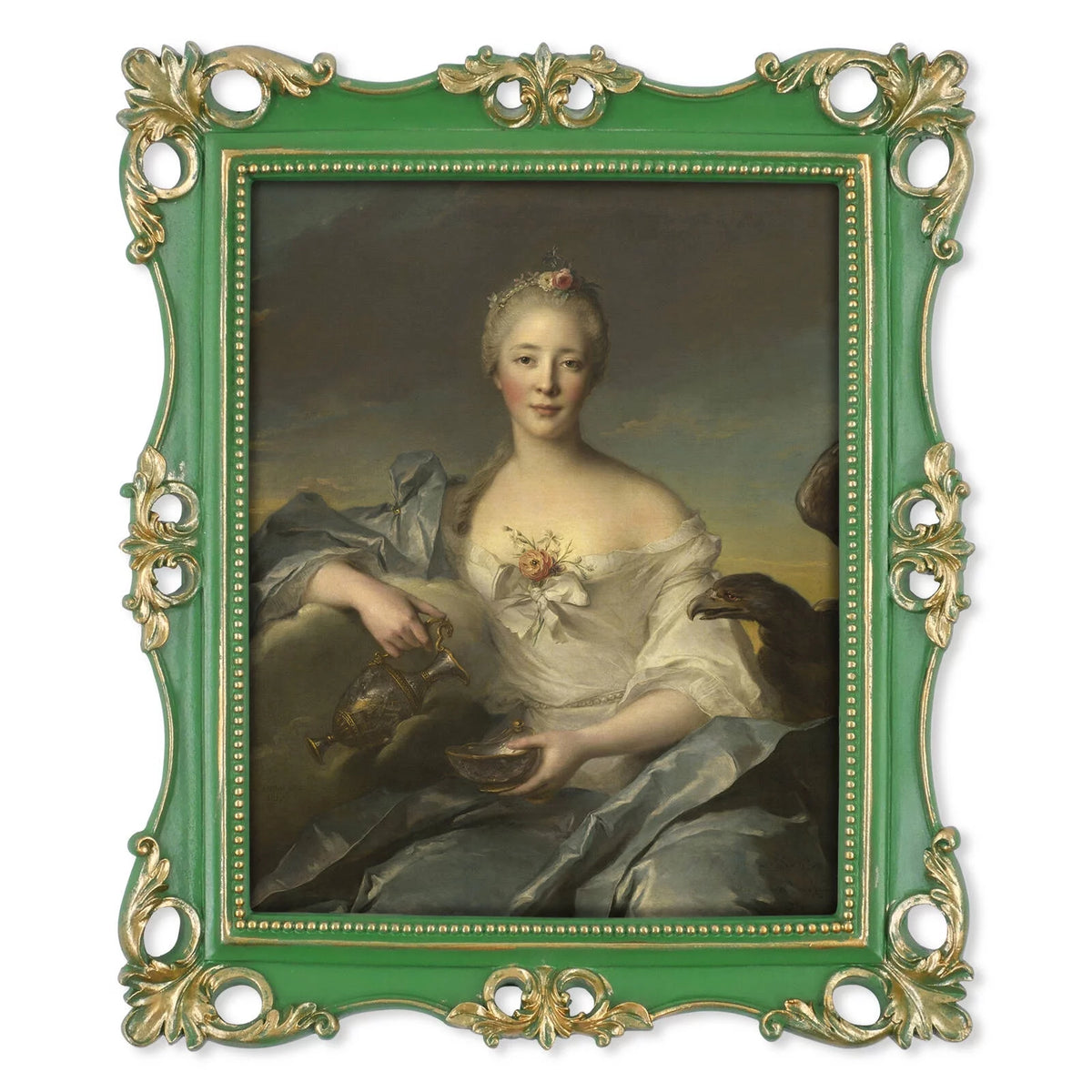 8x10 Picture Frames Moss Green with Gold Trim X884914