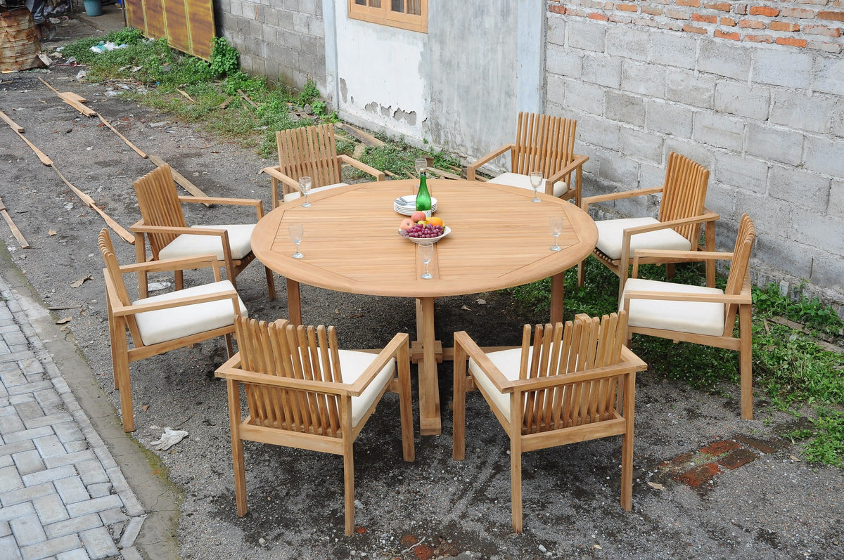 Grade-A Teak 9 Pc 8 Seater Dining Set A280
