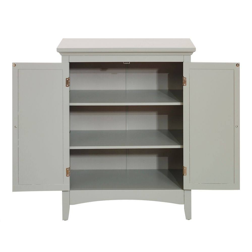 Grey Floor Cabinet with 2 Shutter Doors D400922