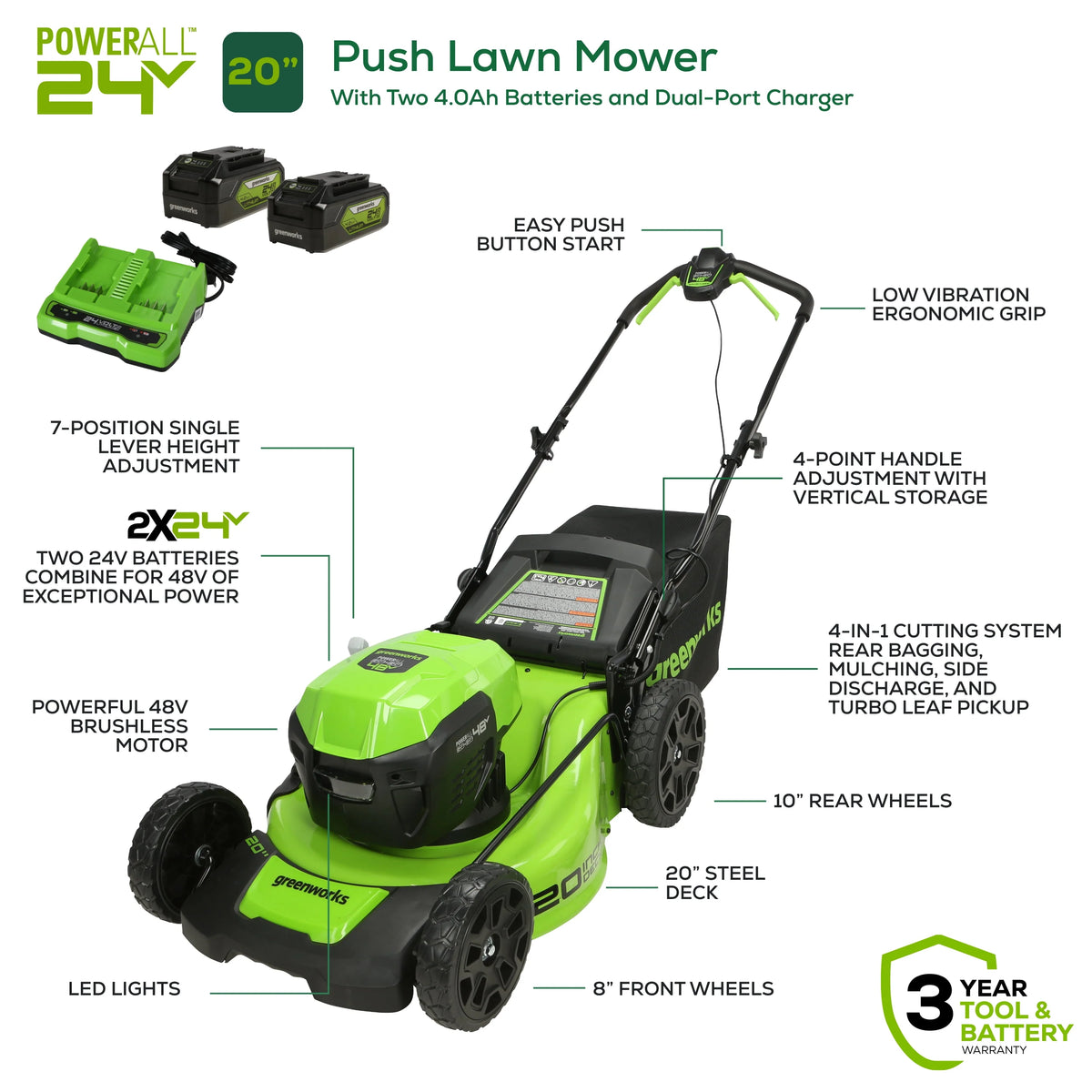 48V 20 Battery-Powered Lawn Mower M458673