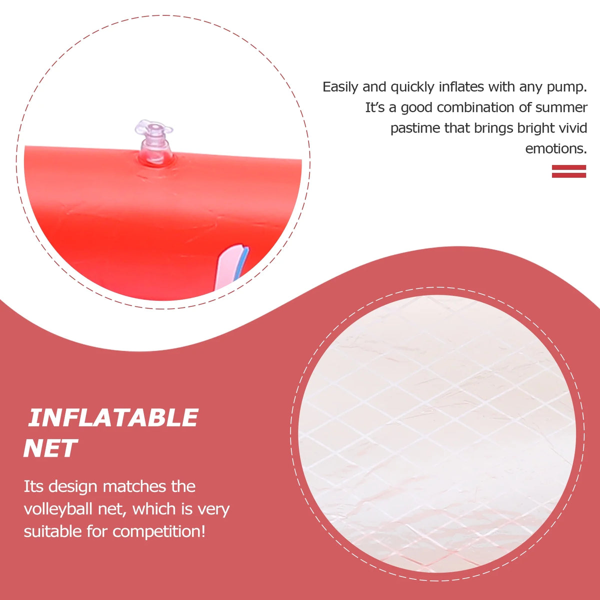 Inflatable Pool Float Set with Volleyball Net and Volleyballs L464