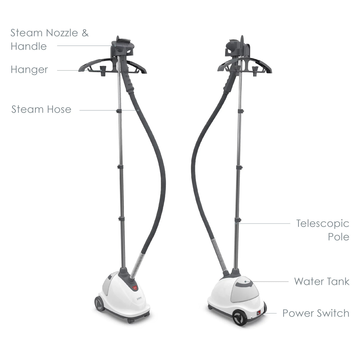 Standing Steamer with Garment Hanger and Fabric Brush S2601
