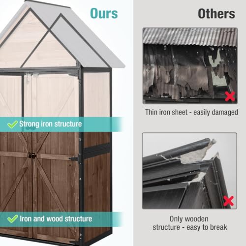 Outdoor Storage Shed with Adjustable Shelves D961