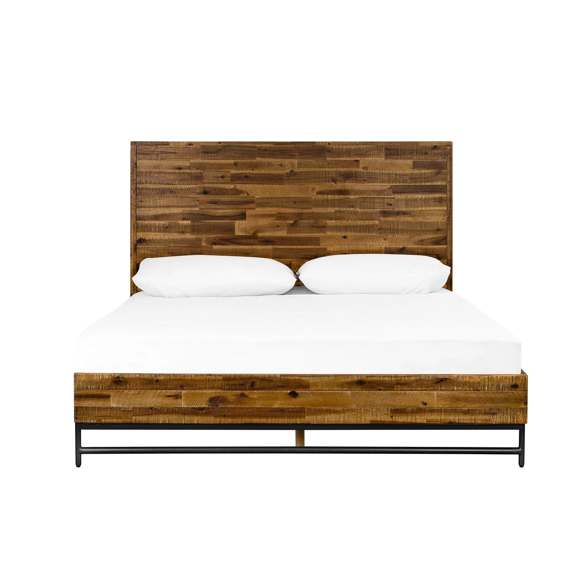 Brown Wooden Low Profile Queen Bed C795619
