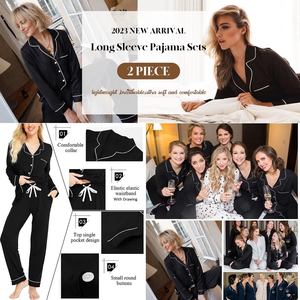 Two Piece Long Sleeve Pajama Sets P5220