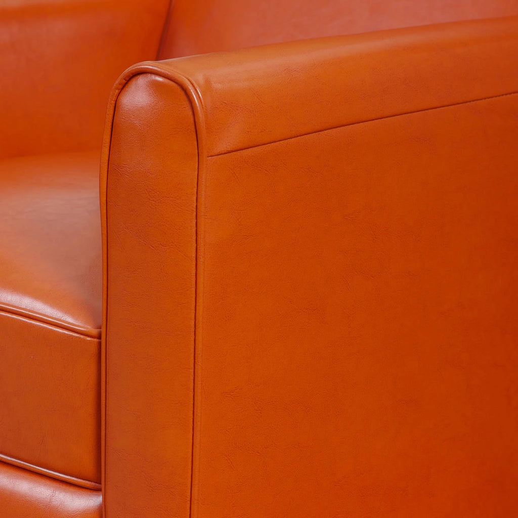 Orange Bonded Leather Push Back Recliner K2676