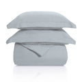 300 Thread Count Cotton Solid Duvet Cover Set Light Grey King/California King I912177