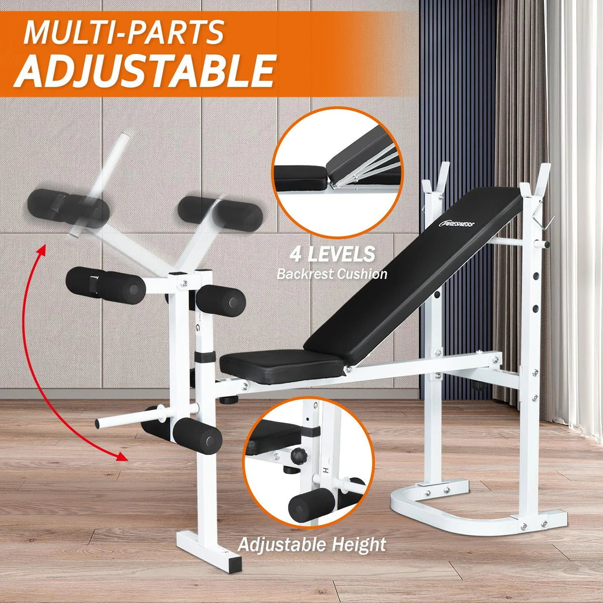 Folding Olympic Weight Bench with Preacher Curl Leg Developer B79202