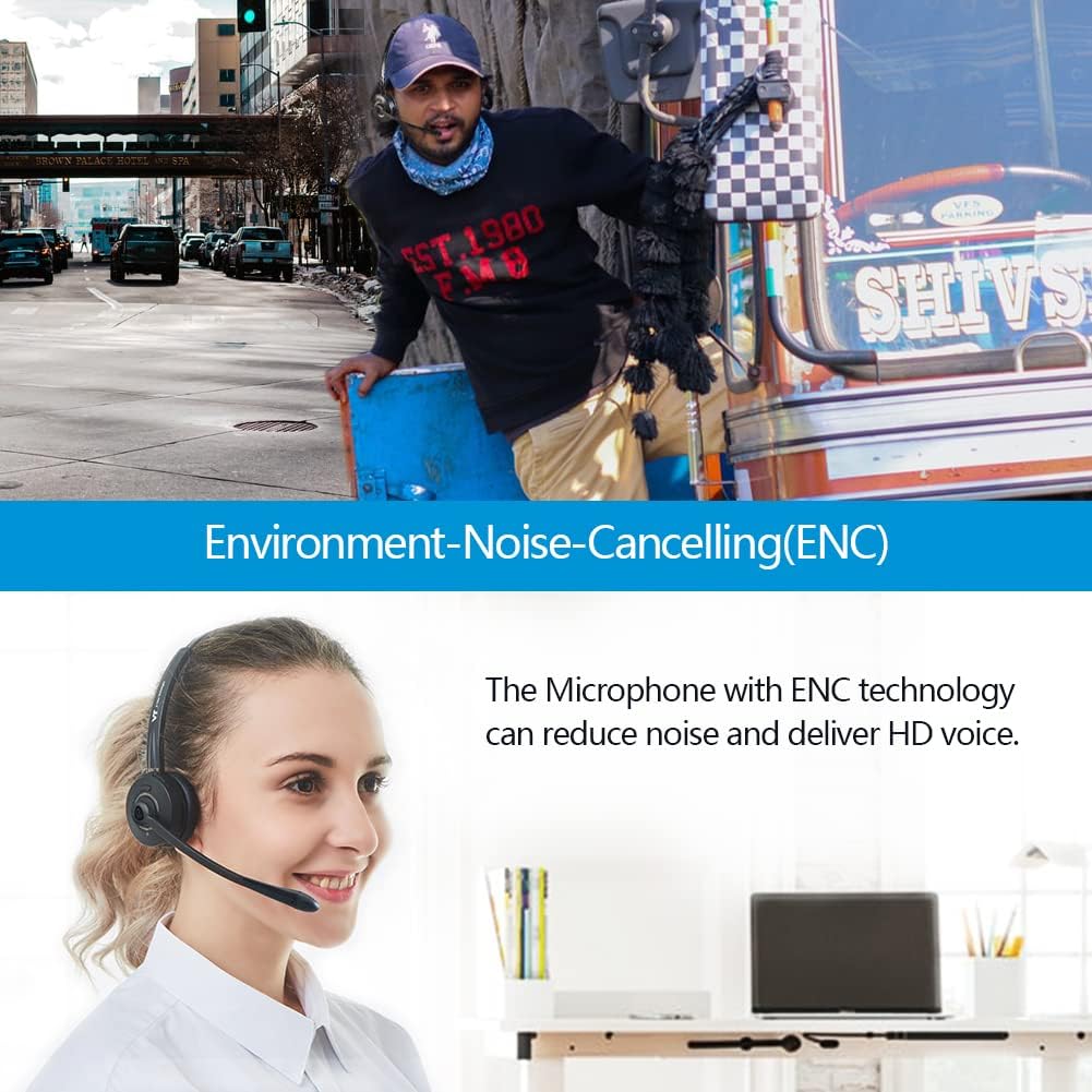 Wireless Bluetooth Headset with Noise-Cancelling Microphone M734