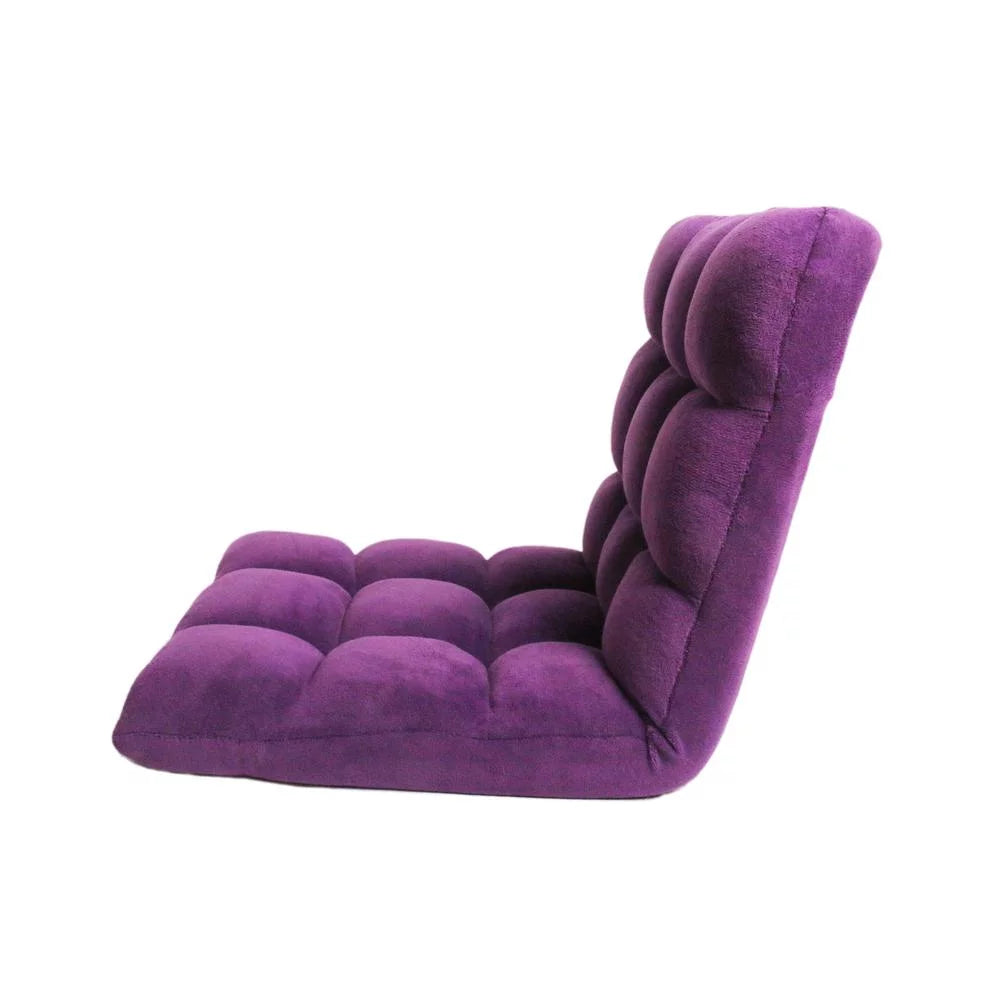 Purple Microfiber Quilted Recliner Chair D84499