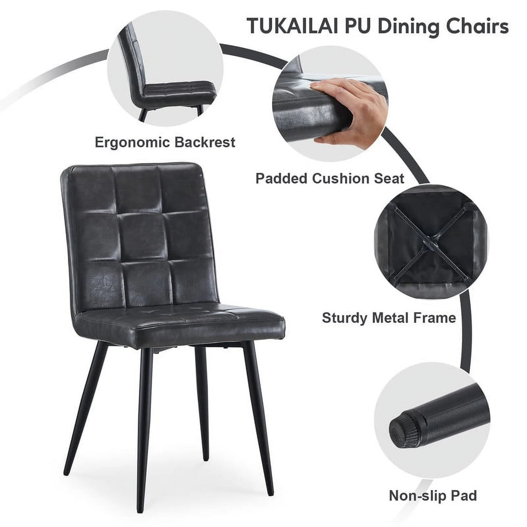 Faux Leather Upholstered Dining Chair Set of 2 Y17127